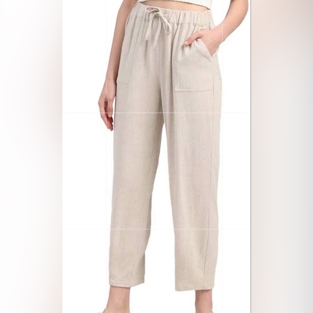 Meomua Linen Cotton Blend Tapered Leg Pant - Picture 5 of 14